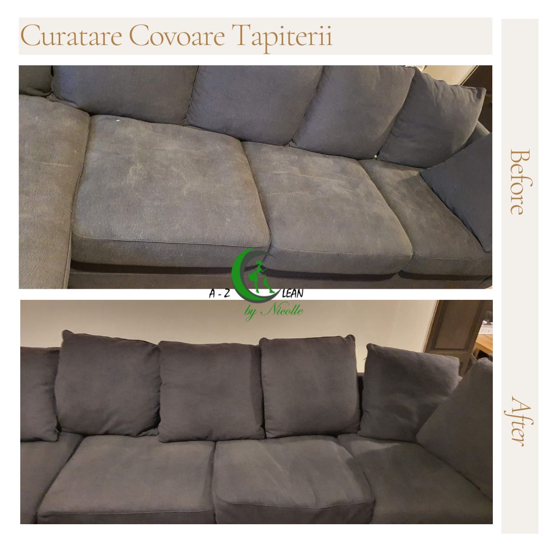 Canapea colțar gri deschis - Curățare și igienizare completă